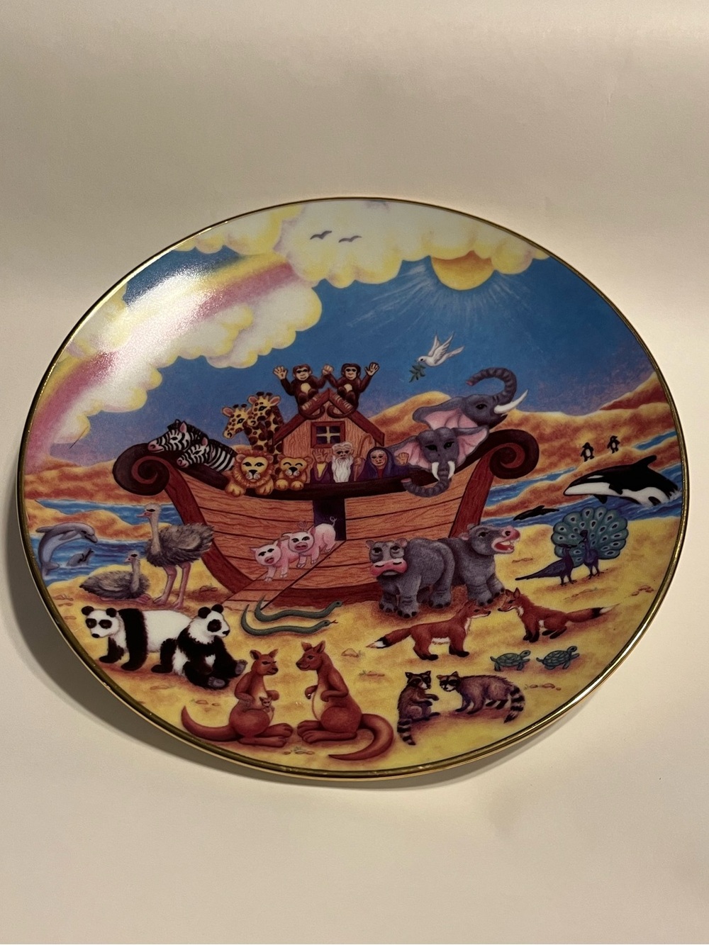The Rainbow of Promise Vintage Noah’s Ark Decorative Plate